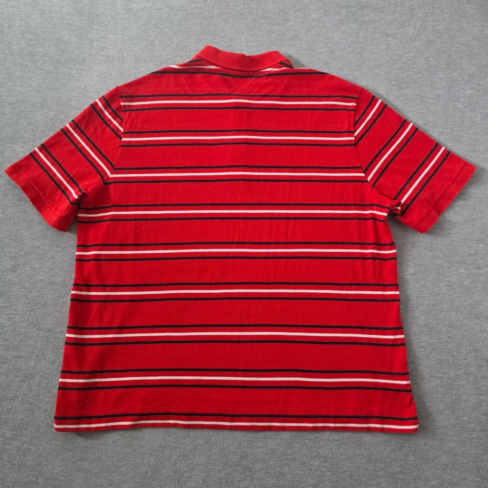 Lacoste Mens Orange Striped Short Sleeve Cotton Pique Polo Shirt Size 8 - Picture 6 of 8
